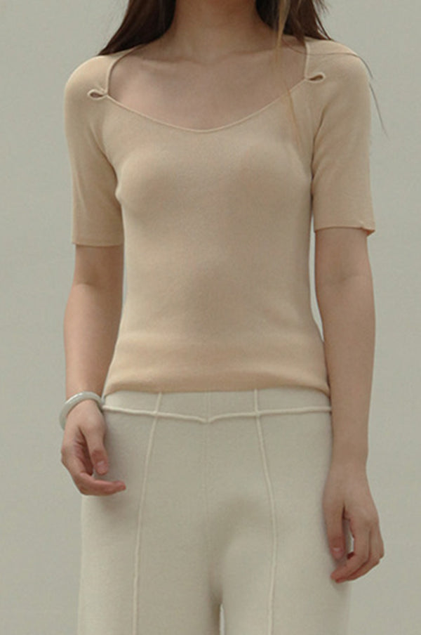 SWAYING/KNIT Open Collar Sleeve Pullover SW211SZ13